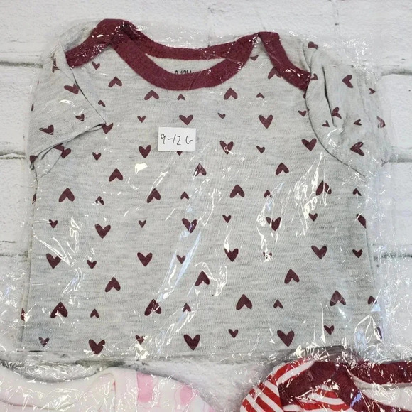 9/12m Baby Girls Bodysuit Basics SET 3, Baby Girls Essential Bodysuit Set 3pcs - Picture 4 of 5